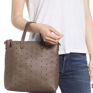 Madewell Transport Brown Perforated Leather Tote